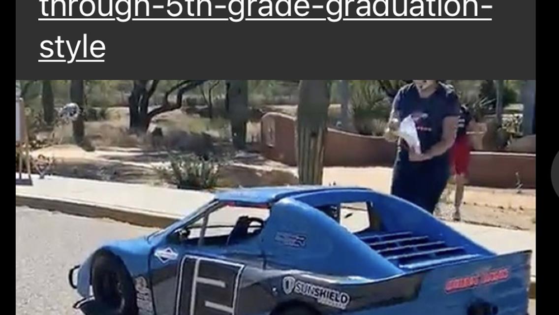 Race Car Driver Cruises Through 5th Grade Graduation in Style