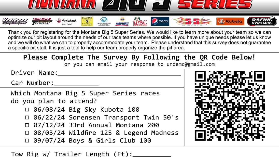 Montana Big 5 Super Series PreSeason Registration Is Open!!!