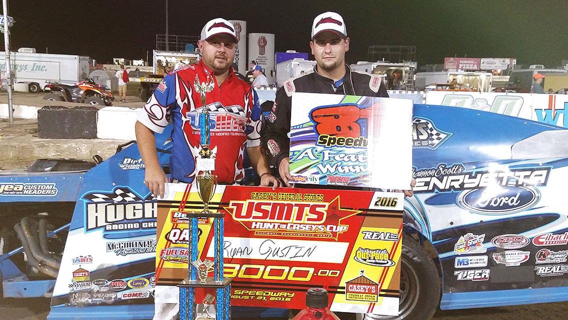 Ryan Gustin&#39;s 72nd and final win for Gressel Racing happened August 21, 2016, at the 81 Speedway in Park City, Kansas. (USMTS Photo)