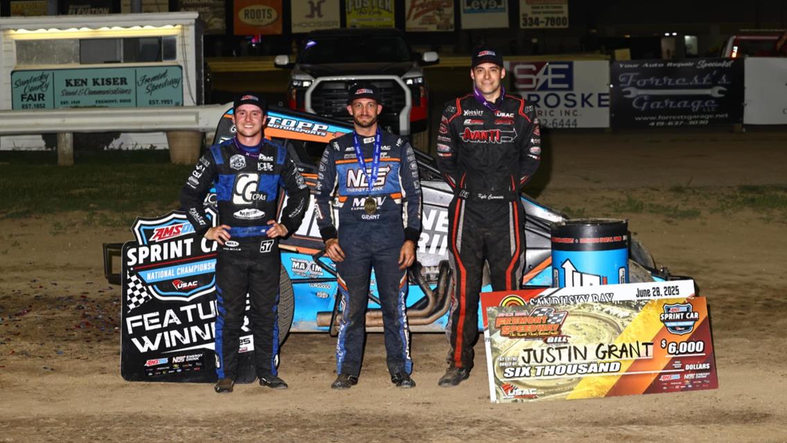 Grant gets 3rd USAC Sprint Car win in a row, taming Fremont