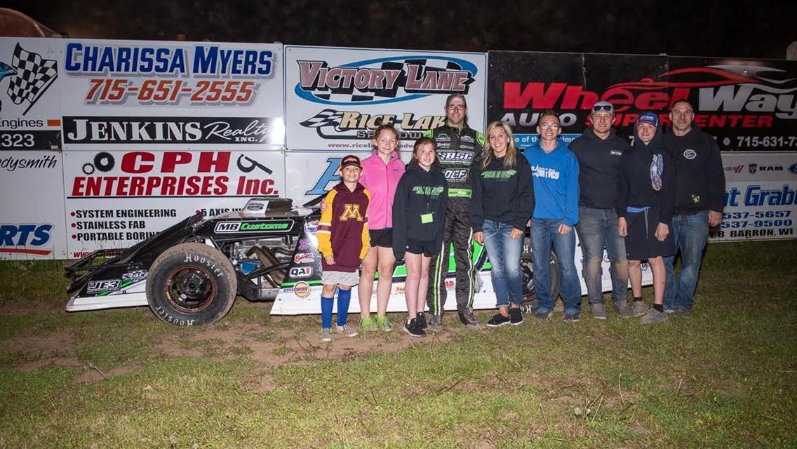 Adams charges from seventh to pick up victory at Rice Lake