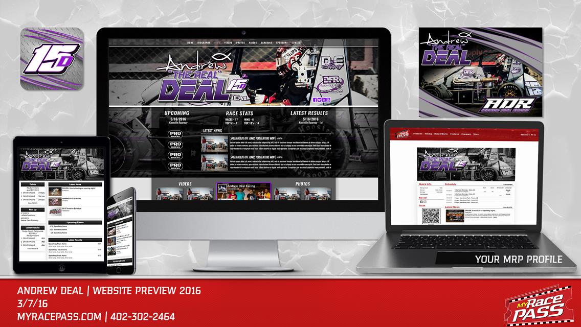 MyRacePass Develops Pro Platinum Package for Andrew Deal