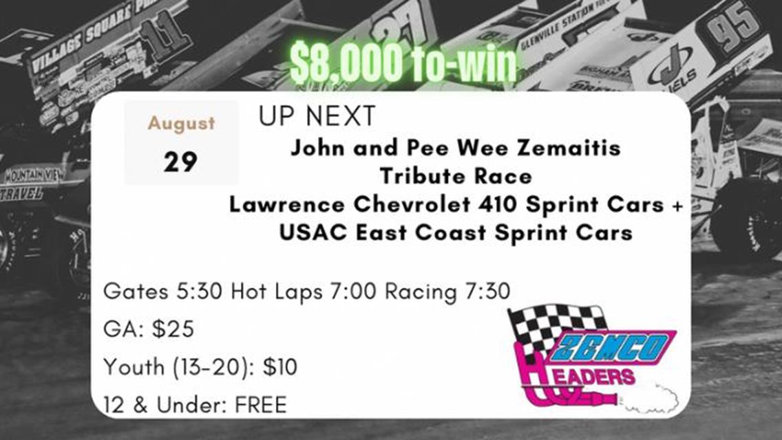 Williams Grove Zemaitis Tribute Is Friday, USAC East 360s Join 410s For Action