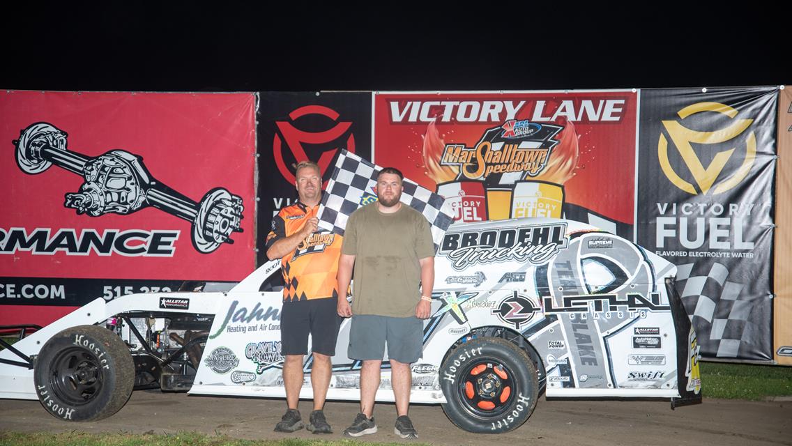 Gustin and Gustin go to Victory Lane, Berry, Dhondt, Padilla, and Grady also see checkers first