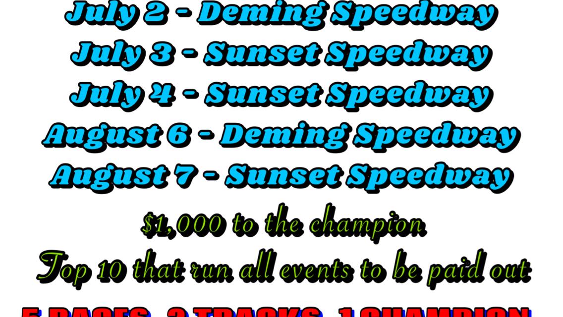 Herz Precision Parts Micro 600 Showdown to run at Deming and Sunset Speedways