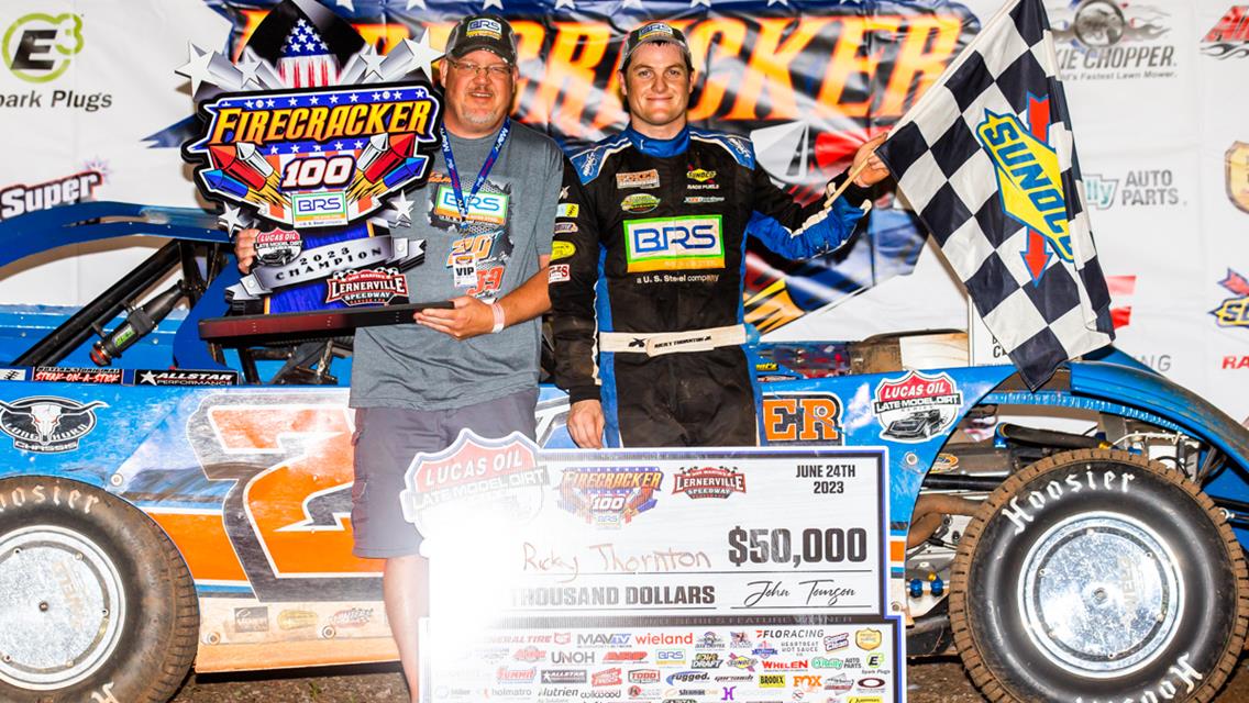 Ricky Thornton Jr. Cashes in on First Career Firecracker 100 at Lernerville