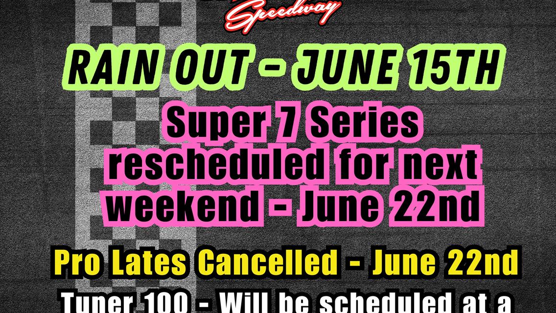 Schedule change for June 22nd