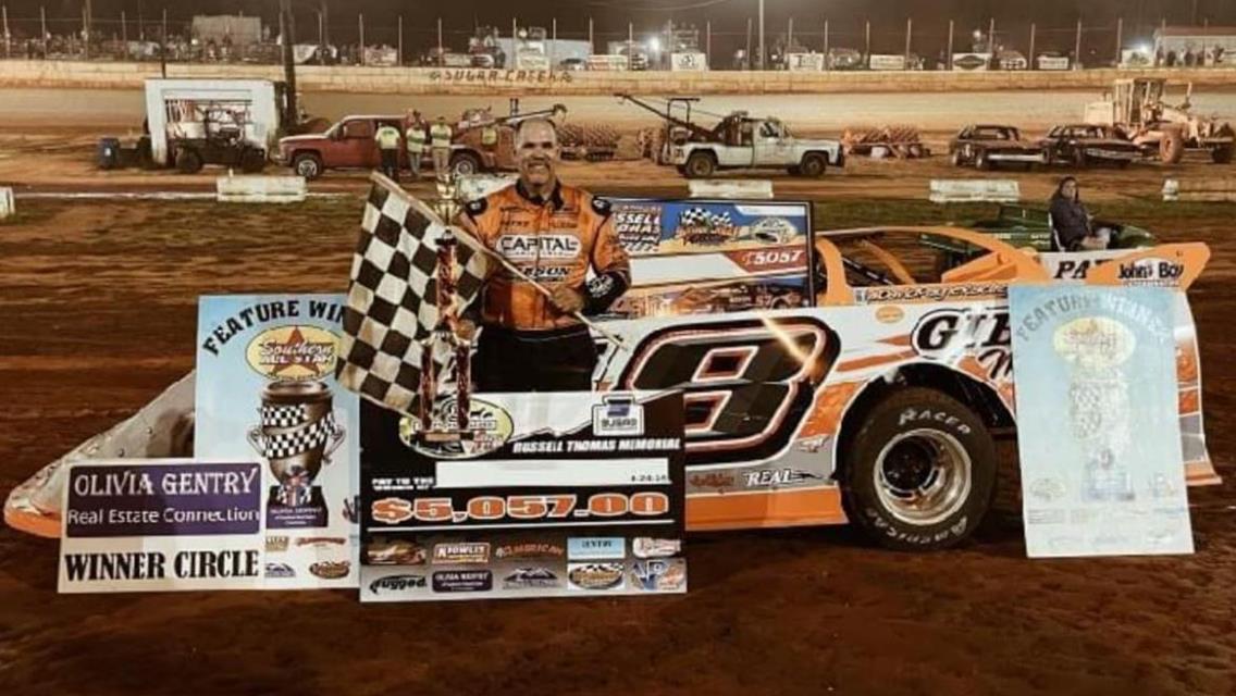 David Payne scored the $5,057 Russell Thomas Memorial victory at Sugar Creek Raceway (Blue Ridge, Ga.) with the Coltman Farms Southern All Star Series on August 24.