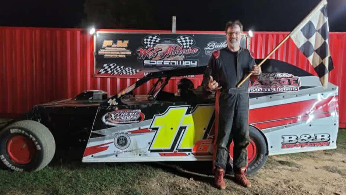 Russ Gabbert won at West Alabama Speedway.