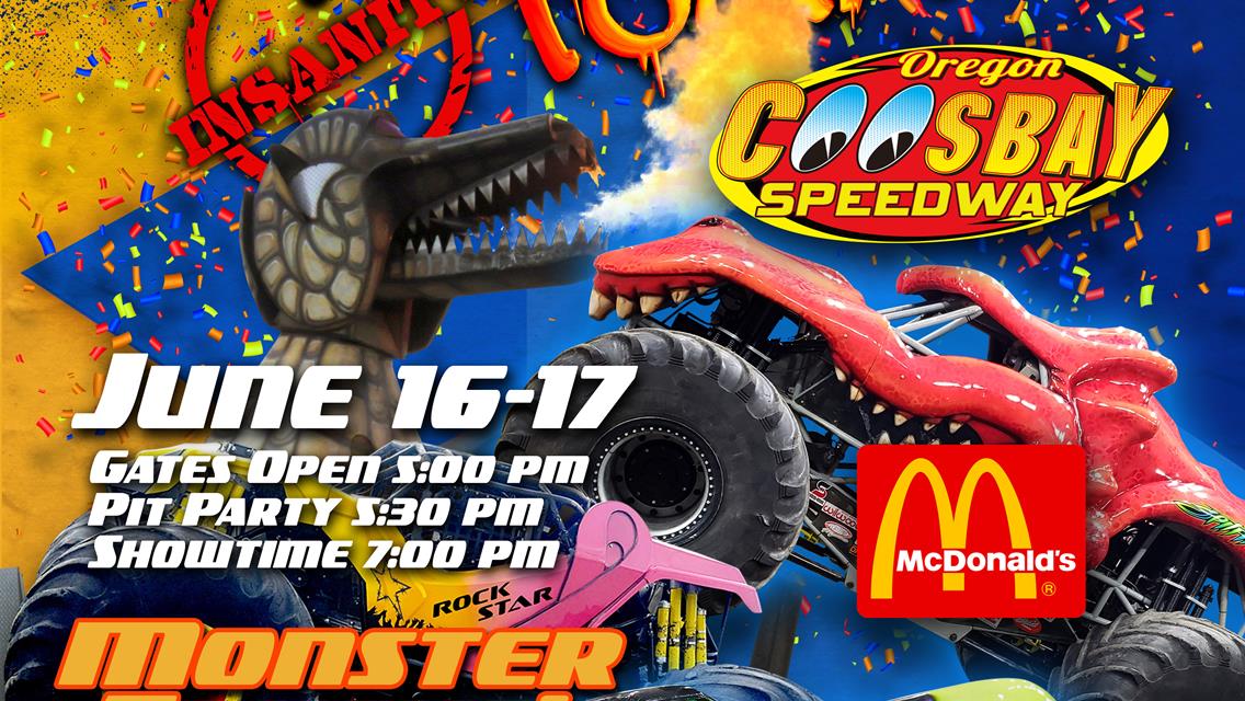 McDonald&#39;s Malicious Monster Trucks Coos Bay Speedway June 16 &amp; 17