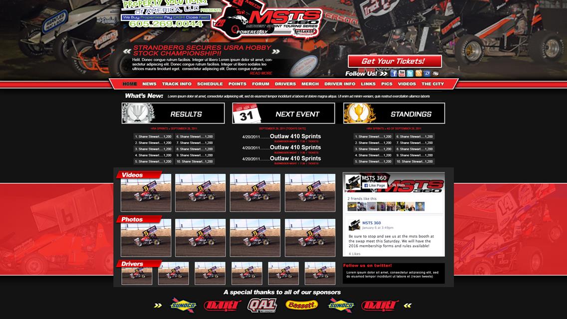 MyRacePass Creates Pro Platinum Website for Midwest Sprint Touring Series