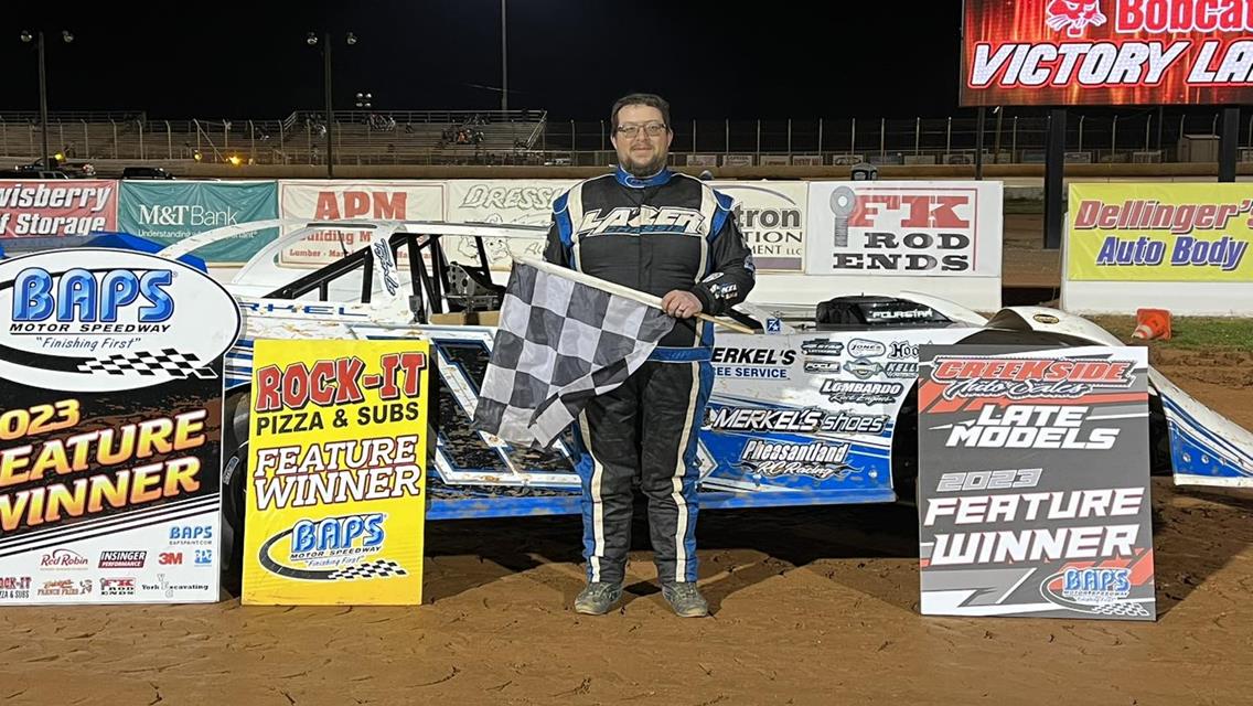 Sean Merkel Scores Late Model Opener Win at BAPS