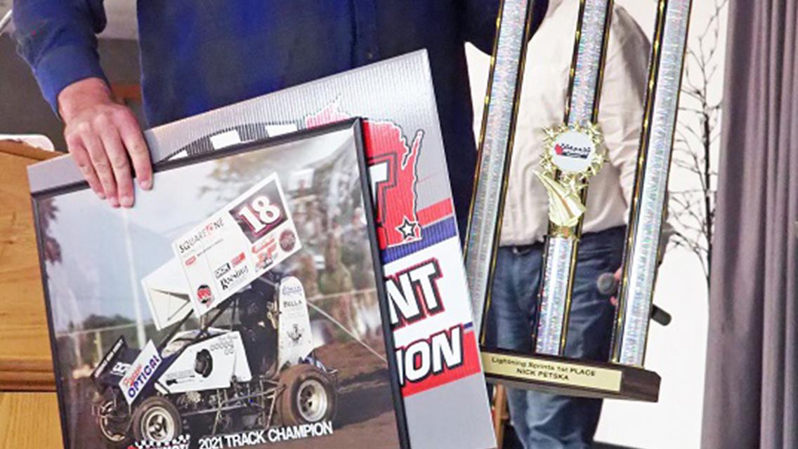 Nick Petska with Awards for Lightning Sprints Championship