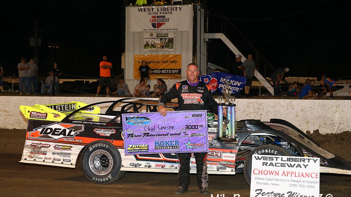 Chad Simpson survives late race drama to Win at West Liberty
