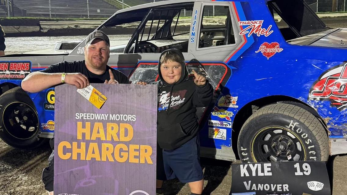 Kyle Vanover charged from 12th to the win at Eagle Raceway on Saturday, August 23.