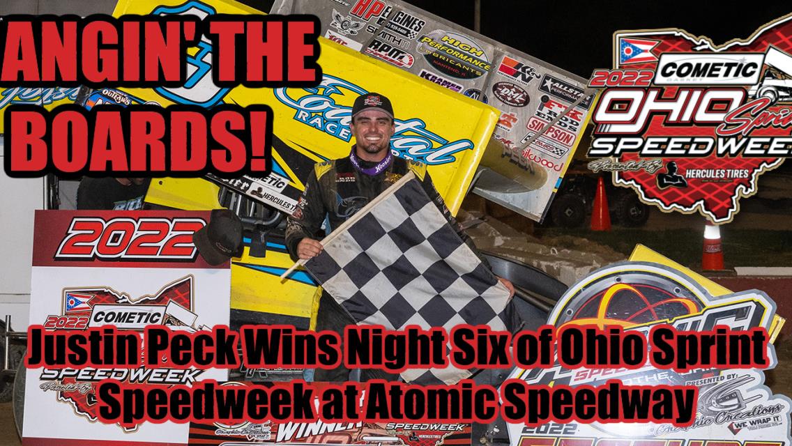 Justin Peck becomes first repeat winner of Cometic Gasket Ohio Sprint Speedweek presented by Hercules Tires with Atomic Speedway win