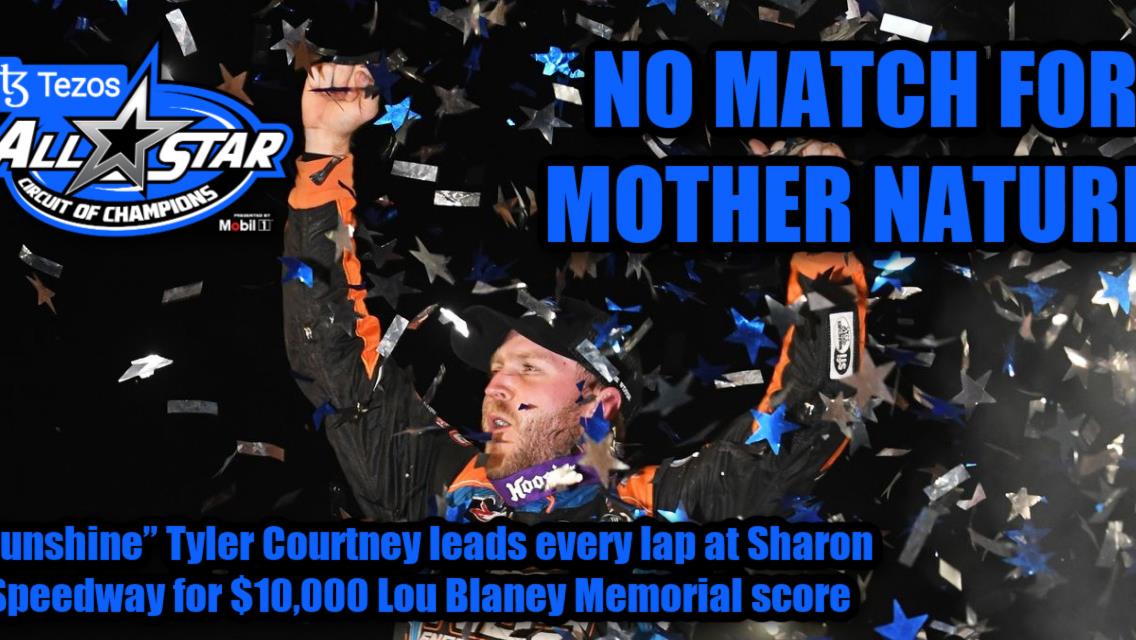 “Sunshine” Tyler Courtney leads every lap at Sharon Speedway for $10,000 Lou Blaney Memorial score