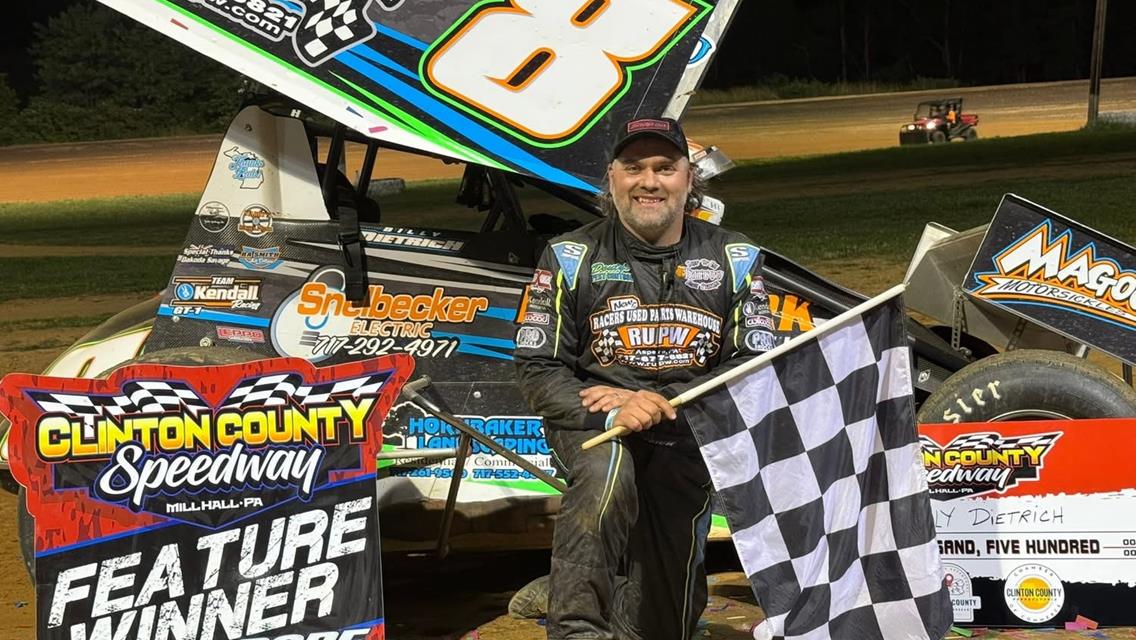 Dietrich Thrills Crowd with 410 Sprint Car Victory at Clinton County Speedway