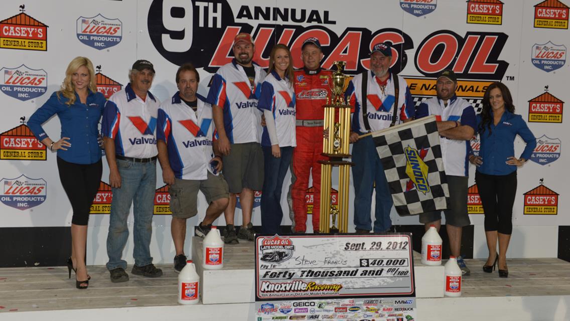 Steve Francis Superior in Winning Lucas Oil Late Model Knoxville Nationals