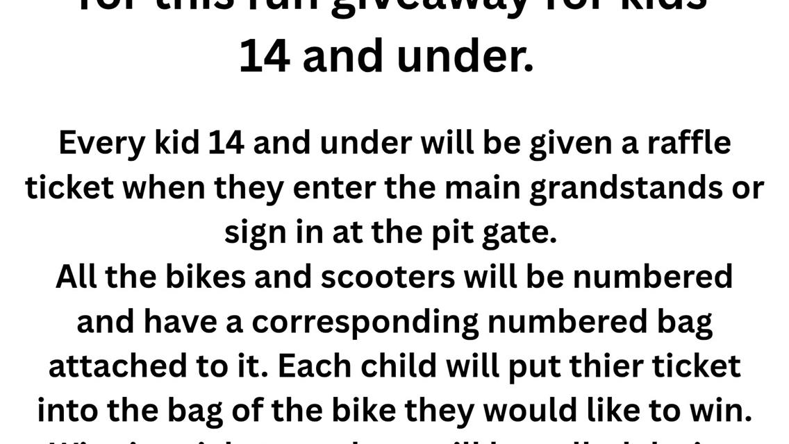 8/23 Great Bike  Giveaway/$1000 to win Super Stock Race