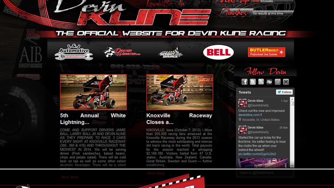 Driver Websites Builds Website for Knoxville Rookie Devin Kline