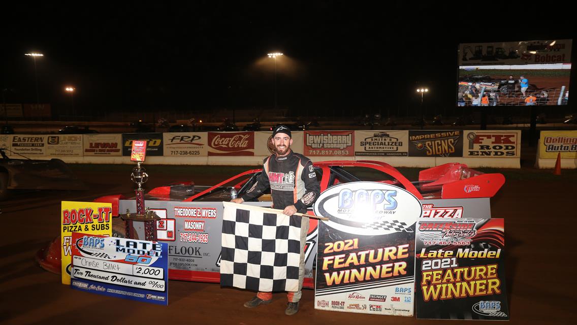 Chase Billet Races to Late Model 50 Victory at BAPS