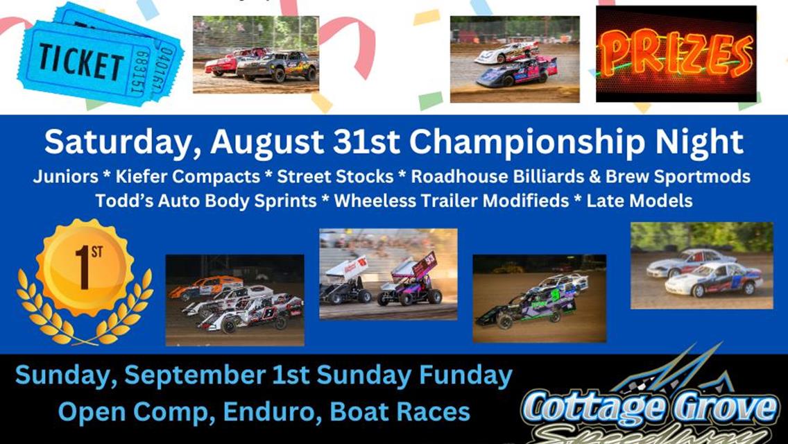 3 NIGHTS OF RACING CAP OFF OUR REGULAR SEASON AT COTTAGE GROVE SPEEDWAY!!