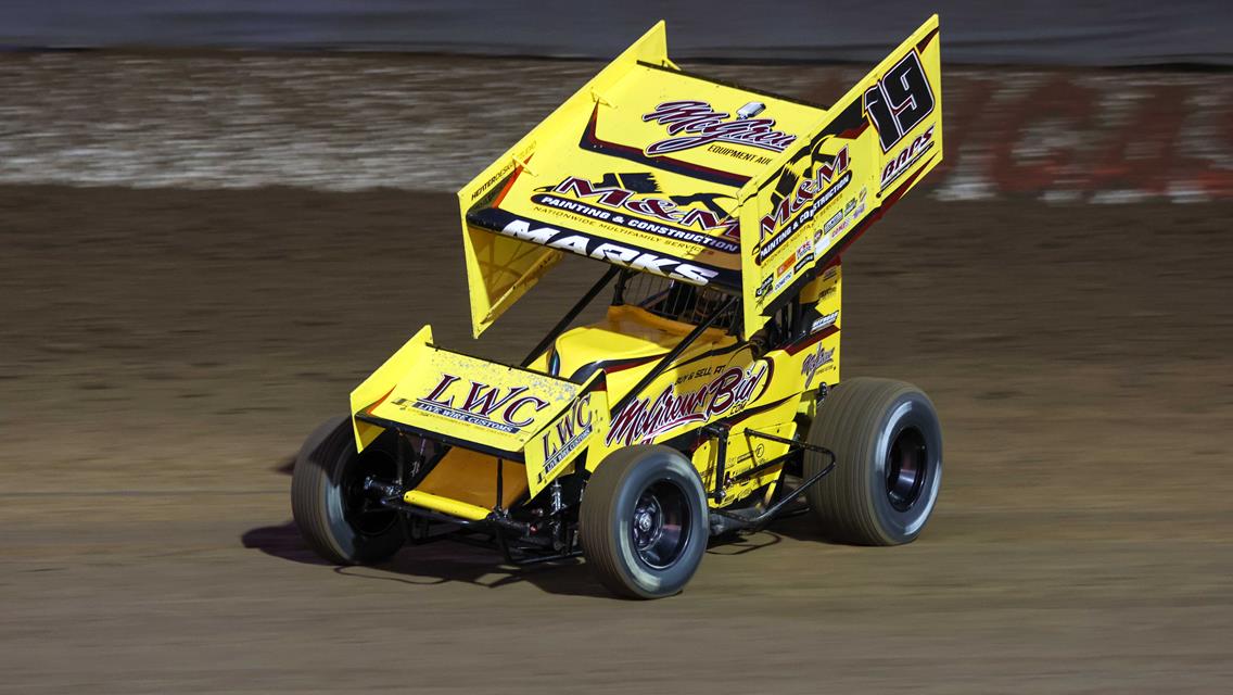 Marks runs down Reutzel to claim Kubota High Limit Midweek win at Lucas Oil Speedway