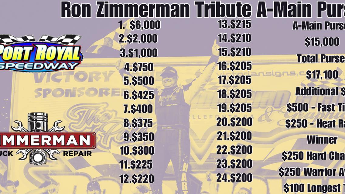 Port Royal Speedway Gears Up for the 2nd Annual Ron Zimmerman Tribute Race