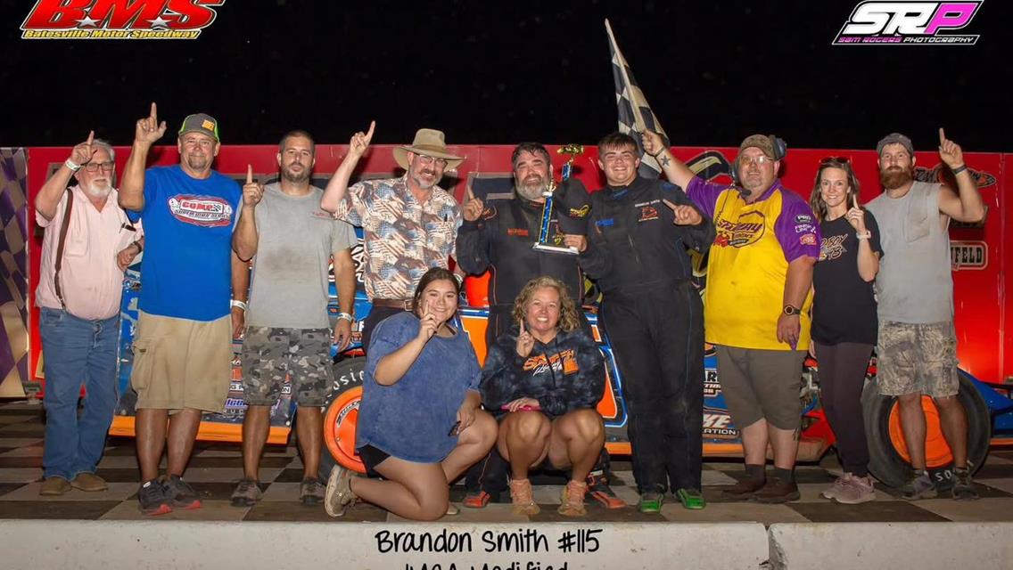 Brandon Smith recorded his second win of the season at Batesville Motor Speedway on Saturday, September 13.