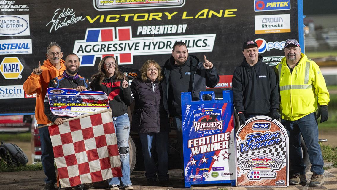 Taylor Takes To Cedar Lake Speedway Quickly With Some Luck