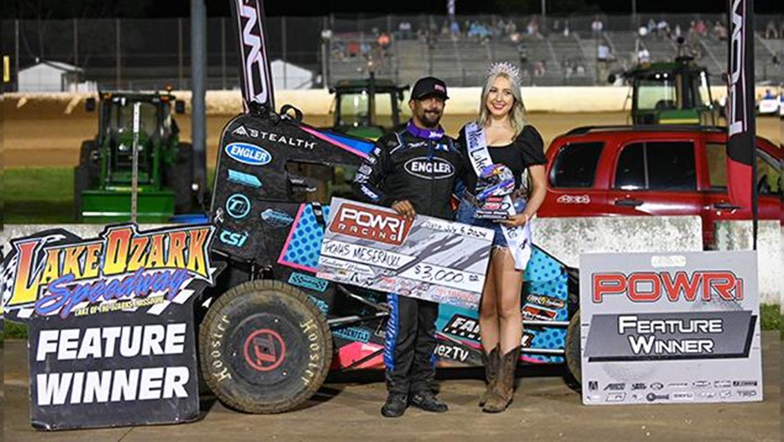 Thomas Meseraull Masters Win with POWRi National and West Midget Leagues at Lake Ozark Speedway