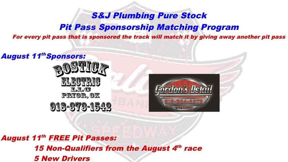 S&amp;J Plumbing Pure Stock pit pass sponsorship matching program announced