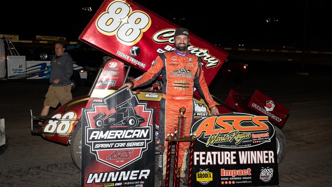 Austin McCarl Unstoppable With American Sprint Car Series At Lakeside Speedway!