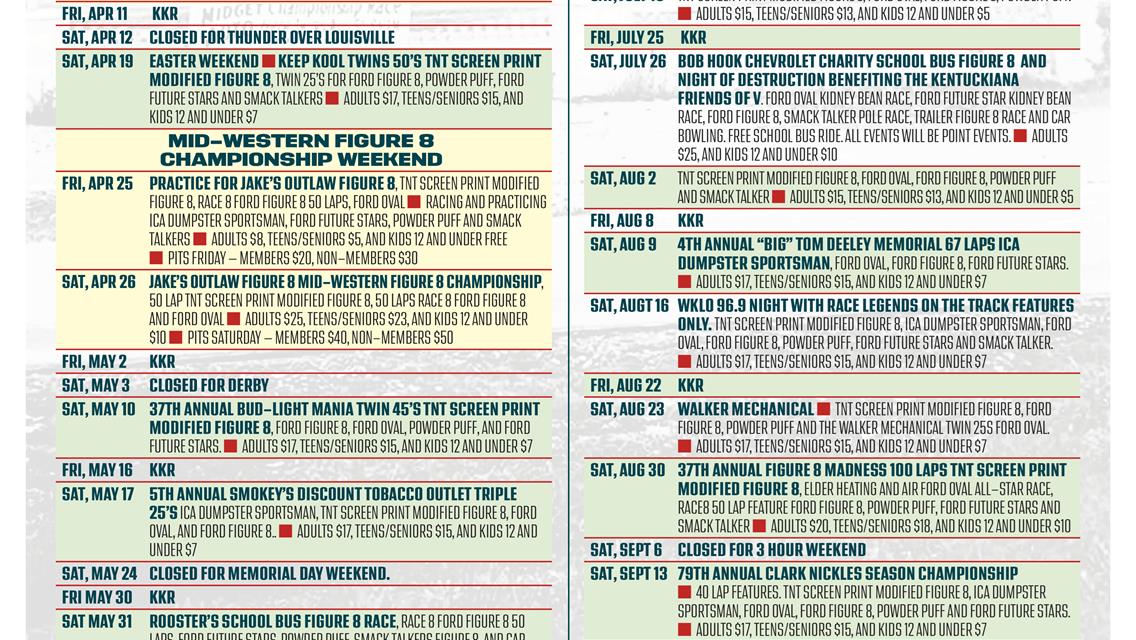Sportsdrome Speedway 2025 Schedule