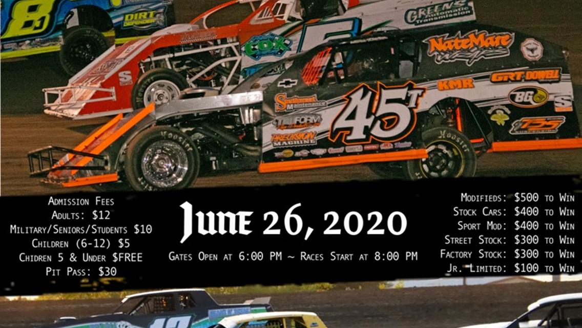 Stock Car King of the Hill and Kids Bicycle Races June 26th