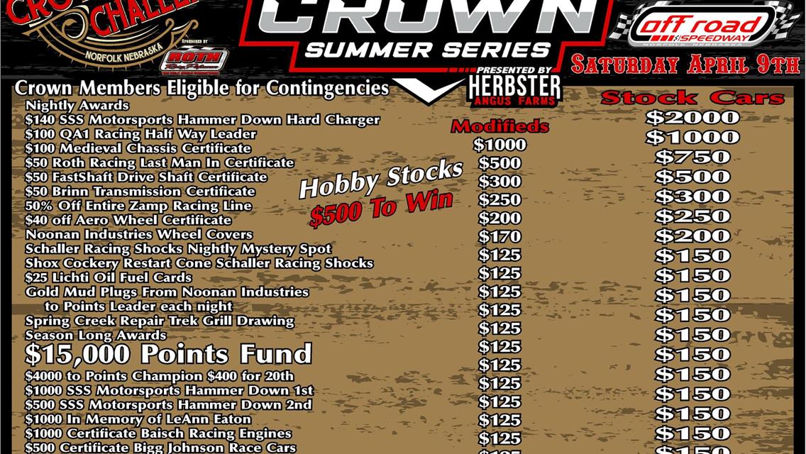 Stock Car Crown Summer Series presented by Herbster Angus Farms