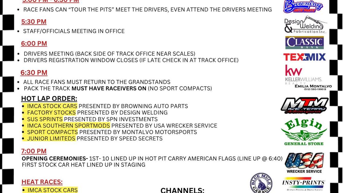 June 21, 2025 Race Day Information