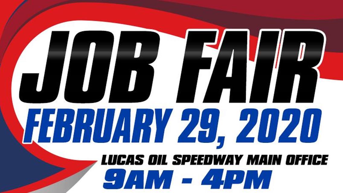 Lucas Oil Speedway&#39;s annual Job Fair scheduled for Feb. 29