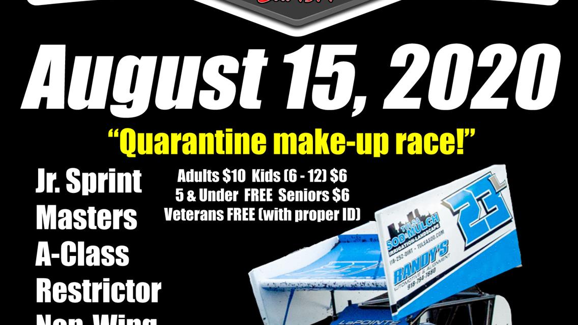 MAKE UP RACE ADDED TO SCHEDULE!