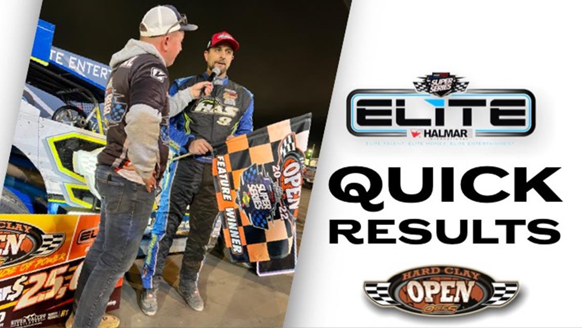 HARD CLAY OPEN™ RESULTS SUMMARY  ORANGE COUNTY FAIR SPEEDWAY APRIL 2, 2022