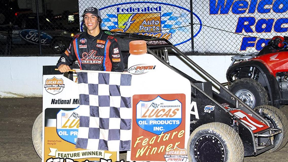 August 7th, 2015: Tanner Thorson takes POWRi Midget win at Federated Auto Parts Raceway at I-55!