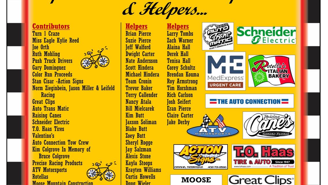 Thank you Drivers, Sponsors, Fans & Helpers!!!