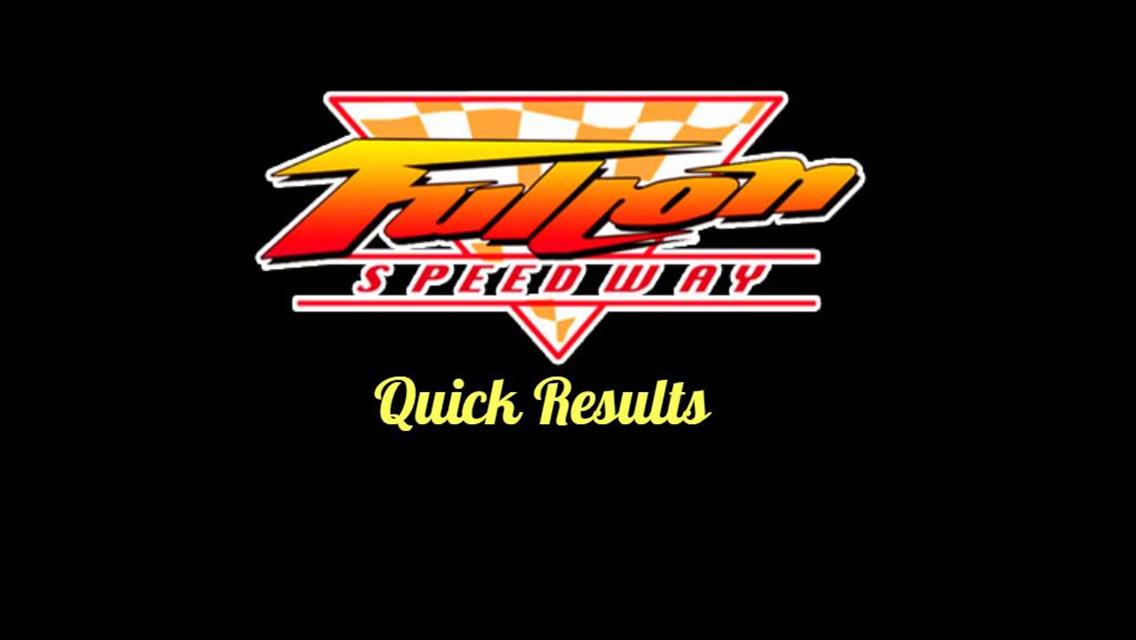 Fulton Speedway July 12 Quick Results