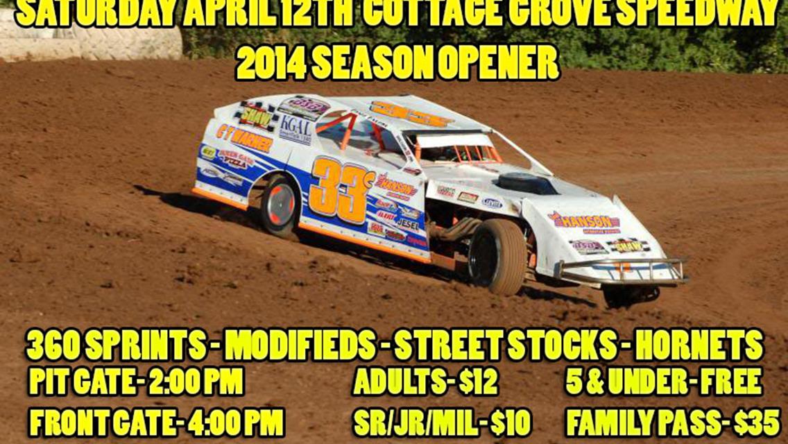Cottage Grove Speedway Looks To Get 2014 Campaign Underway Saturday April 12th