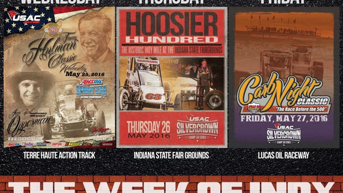 USAC Week of Indy May 25-27; Huge Discount Available VIA Superticket