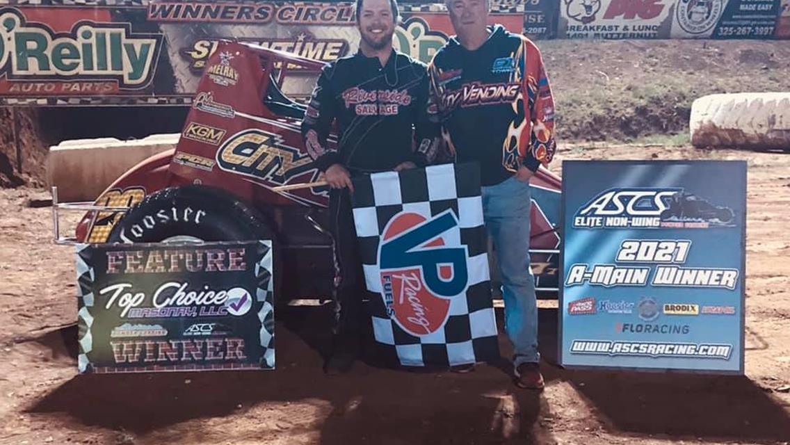 Steven Shebester Shines With ASCS Elite Non-Wing At Abilene Speedway