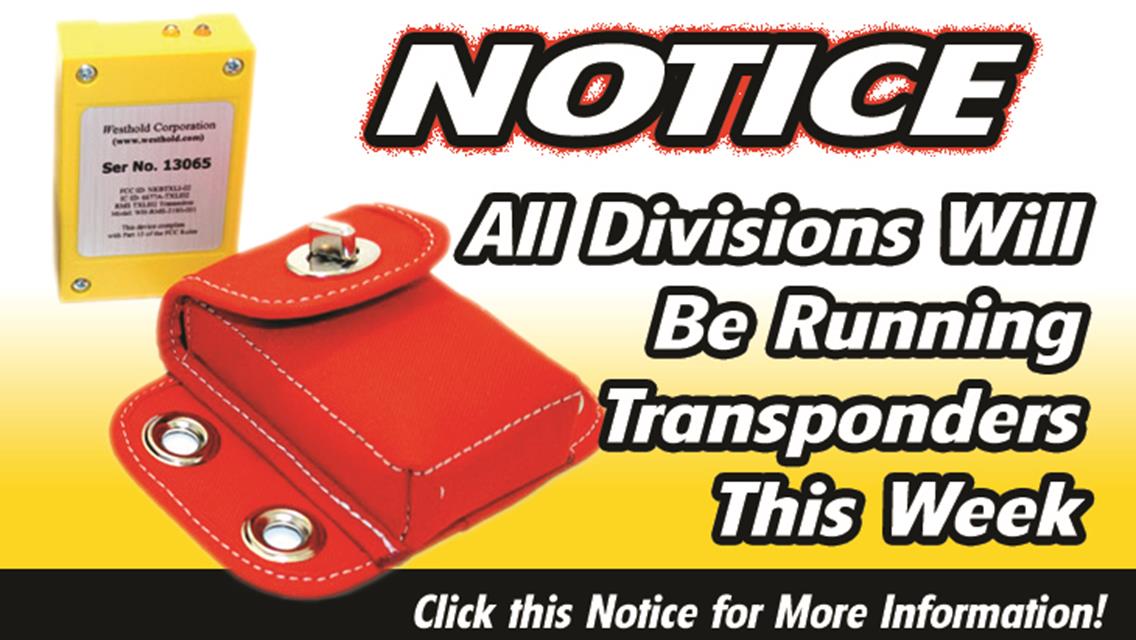 Transponders will be used in all Divisions 11-13-21