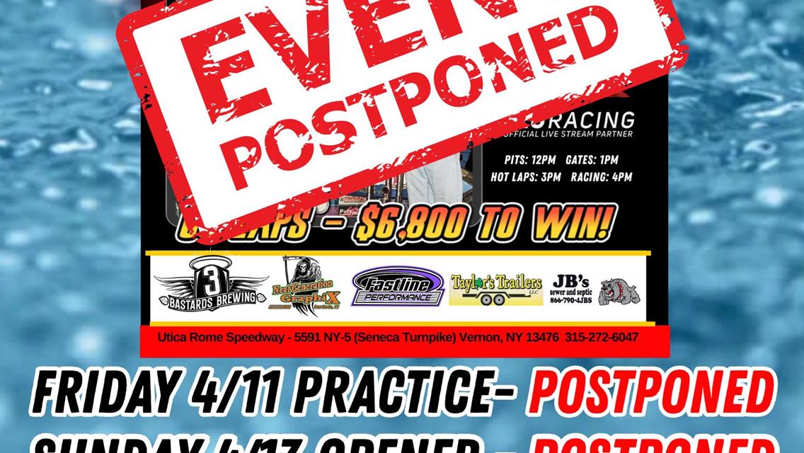 Weather cancels opening weekend!