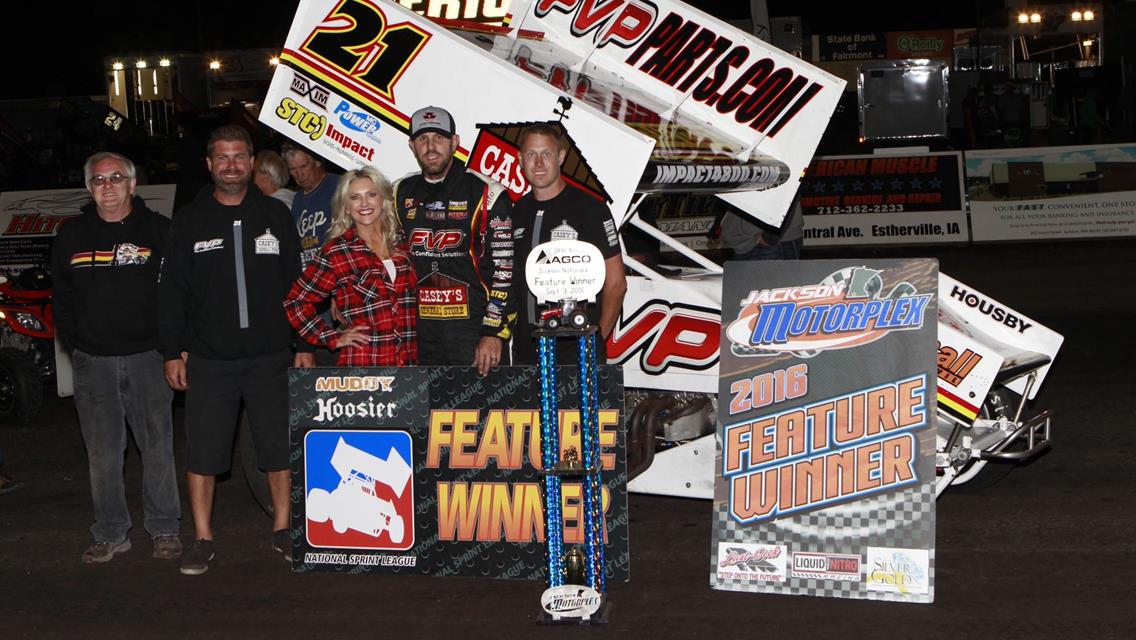 Brown Passes Swindell in Closing Laps to Capture National Sprint League Preliminary Night Win at AGCO Jackson Nationals